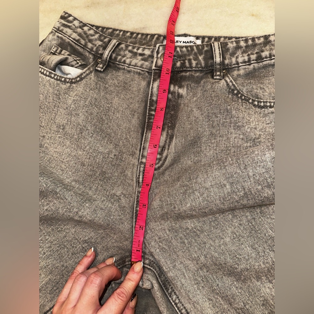 EUC Ashley Mason Size 27 or 5 Gray Jeans with Pink Bow Accents Ankle Crop‎ Pant - Picture 13 of 14
